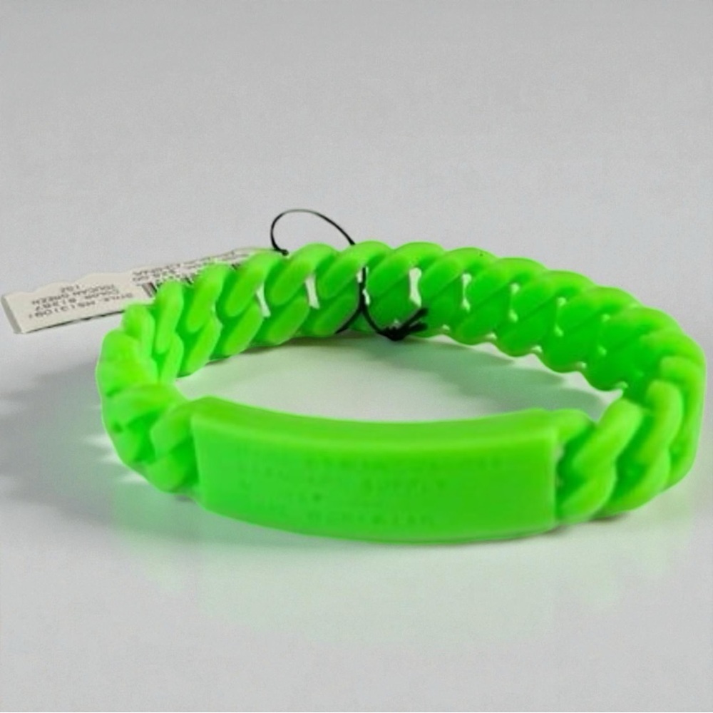 NWT Marc by Marc Jacobs Toucan Green Silicone Link Bracelet